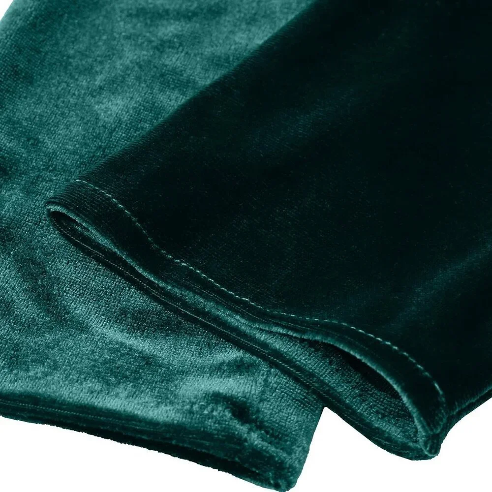 Women's Velvet Green Long Gloves Elbow Flapper Costume Party Tea Accessories